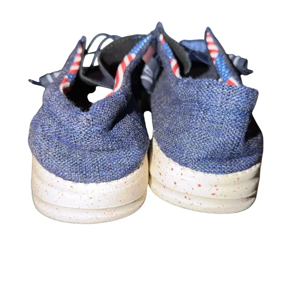 Slip On Shoes Men's Size 9 Blue Canvas USA Flag Slip On Casual July 4th New
